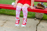 Pink BASEball Knee High Socks