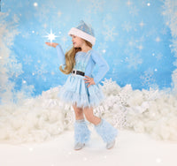 DELUXE Baby Blue Santa Romper