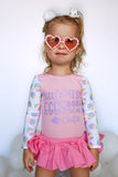 Pink Little Miss EGGStremely Cute  Long Sleeve Leotard