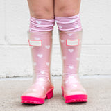 Mauve Hearts Knee High Socks