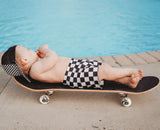 BOYS Black & White Checkered Shorts