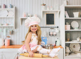White & Pink Gingham Chef Hat