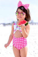 Pink Watermelon Gingham One piece