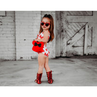 Black & Red Minnie Bows One piece