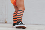 Orange Small Stripe Knee High Socks
