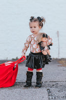 Red Cheetah Santa Leotard