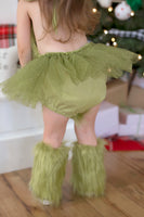 Faux Fur Grungy Grinch Romper