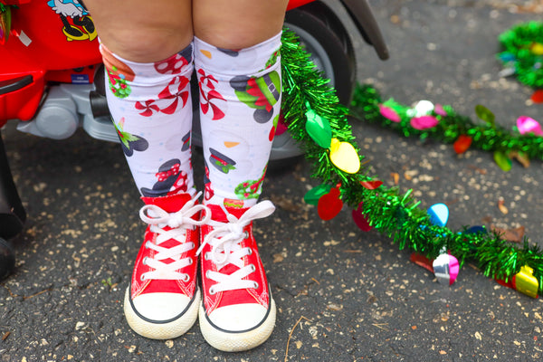 Christmas Mickey Snowflakes Knee High Socks