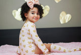 Blush Gold Heart Long Sleeve Leotard