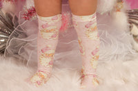 Baby Pink Santa Knee High Socks