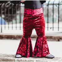 Cranberry Crushed VELVET Bell Bottoms