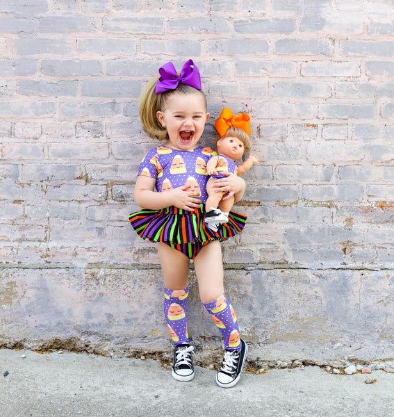 Personalized Candy Corn Halloween Socks