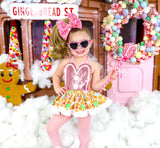 DELUXE Pink Sprinkle Gingerbread Romper