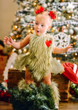 Faux Fur Grungy Grinch Romper