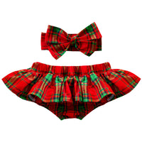 Red & Green Christmas Plaid Bloomer Skirt