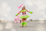 DELUXE Pink Mrs. Grinch Santa Romper