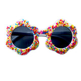 Kid's Sprinkle White Flower Shaped Sunglasses