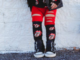 Cheetah Tongue Rolling Stones Knee High Socks
