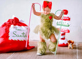 Faux Fur Grungy Grinch Romper