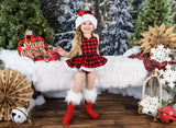 Buffalo Plaid Santa Romper