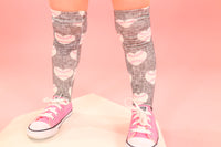 Grey BASEball Knee High Socks