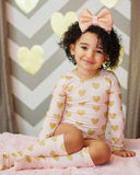 Blush Gold Heart Long Sleeve Leotard