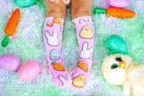 Pink Easter Cookies Knee High Socks