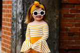 Mustard Stripe OTS Bell Sleeve