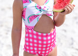 Pink Watermelon Gingham One piece