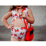 Black & Red Minnie Bows One piece