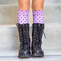 Purple Dots Knee High Socks
