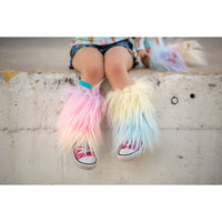 Unicorn Rainbow Faux Fur Leg Warmers