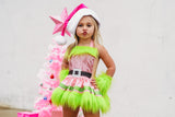 DELUXE Pink Mrs. Grinch Santa Romper