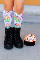 Halloween Cupcake Knee High Socks