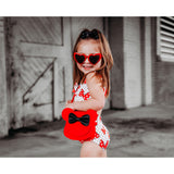 Black & Red Minnie Bows One piece