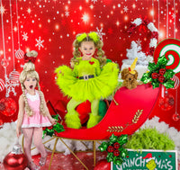 DELUXE Sequins GRINCH Santa Romper