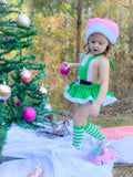 DELUXE Pink & Green Elf Romper