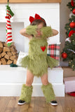 Faux Fur Grungy Grinch Romper