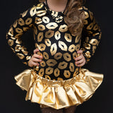 GOLD Kiss me at Midnight Leotard